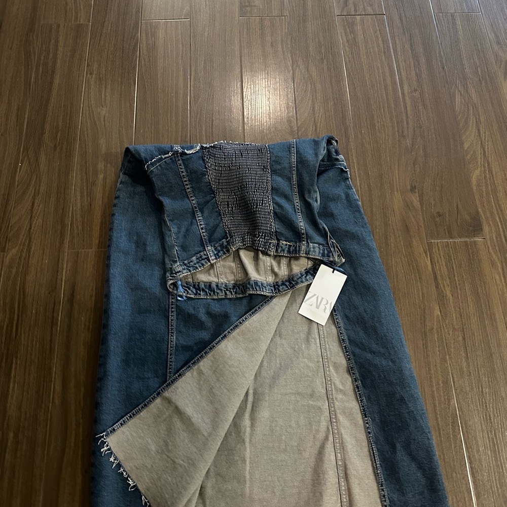 Zara halted denim split dress - Picture 8 of 9